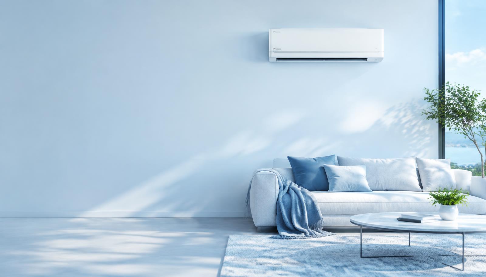 Klimatyzator w nowoczesnym salonie